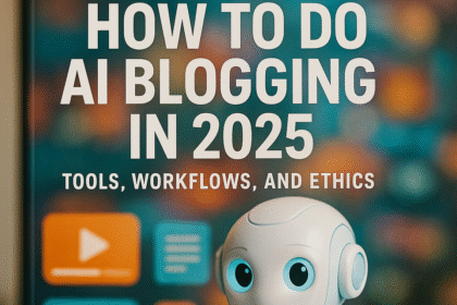Cover image for AI Blogging in 2025 featuring humanized AI and multimedia content.